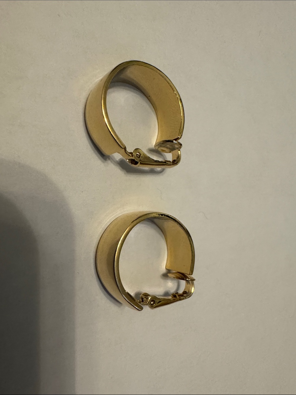 Vintage Gold-Tone Wide Hoop Clip-On Earrings